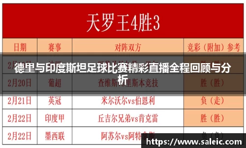 德里与印度斯坦足球比赛精彩直播全程回顾与分析